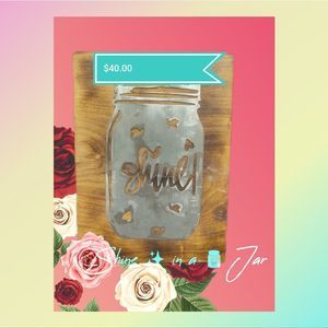 Shine in a jar plaque CNC plasma cut